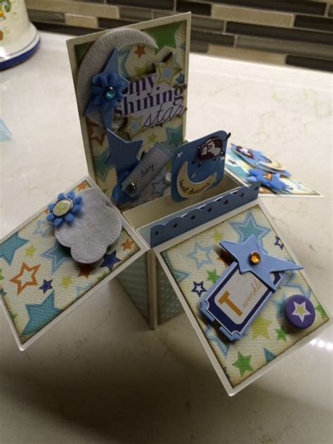 Baby Boy Card Box with Hidden Gift Card