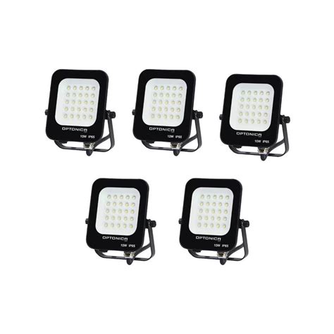 Lot De Projecteurs Led W Noir Tanche Ip Lm W Blanc Naturel