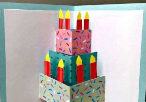 card pop  birthday cake handmade birthday greeting card diy birthday