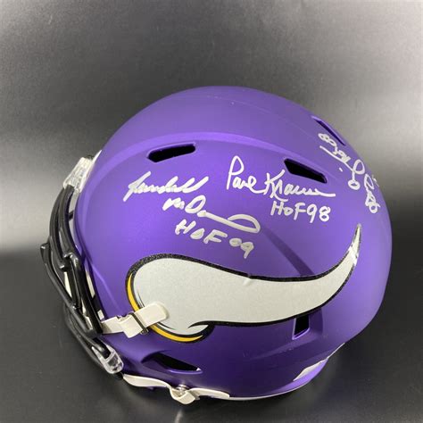 HOF Vikings Multi Signed Replica Speed Helmet Signed By Randall