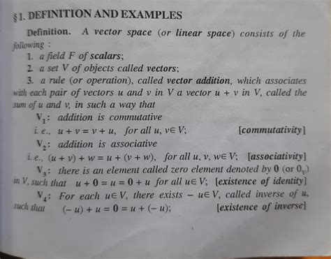 Vector space and examples - Mathematics - Studocu