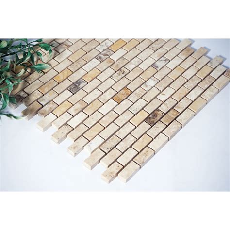 Maricera 1'' W x 2'' L Travertine Brick Mosaic Wall & Floor Tile | Wayfair