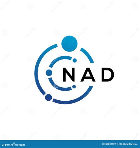 NAD Letter Technology Logo Design On White Background NAD Creative