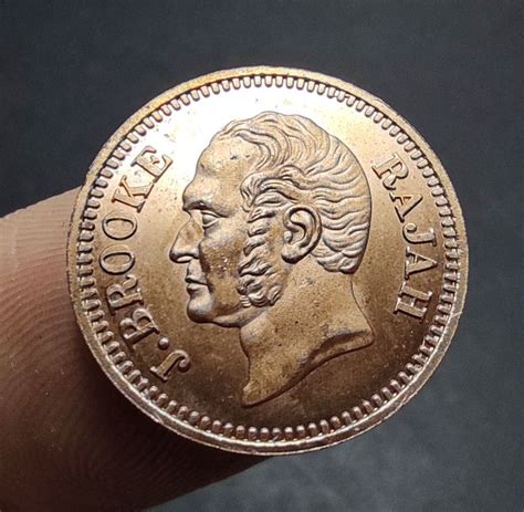 Sarawak Old Cooper Coin James Brooke 14 Cent Year 1863 Rare Coin