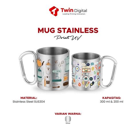 Jual Mug Stenliss Gelas Stenlis Cangkir Stainless Cetak Mug