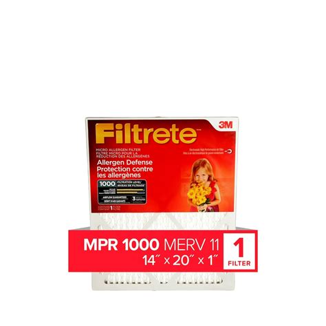 3m Filtrete 14x20x1 Air Filter Allergen Defense Micro Allergen Deep