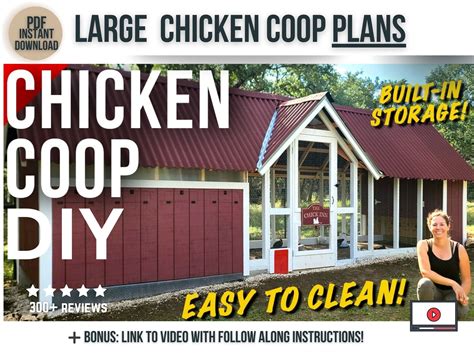 Large Chicken Coop Plans / Printable PDF Woodworking Plans / DIY Large ...