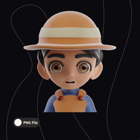 Premium PSD Farmer Male Avatar Illustration 3d