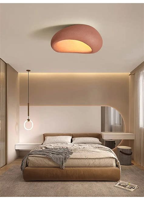 Nordic Minimalist Wabi Sabi Cream Wind Led Ceiling Lamps Stylish Home