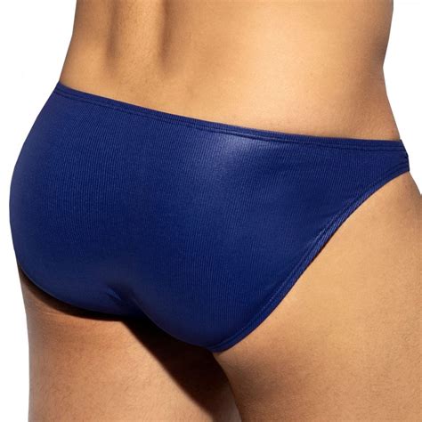 Es Collection Shiny Recycled Rib Bikini Briefs Navy Inderwear