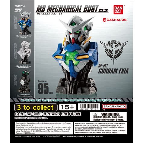 GUNDAM MS MECHANICAL BUST 02 GUNDAM EXIA NEW Gashapon US Official