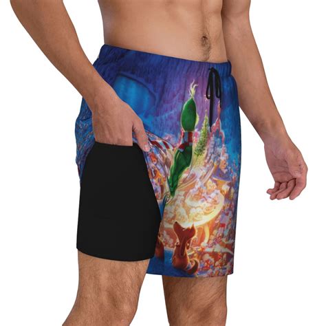 Grinch Mens Swim Trunks Compression Liner Beach Board Shorts Quick Dry