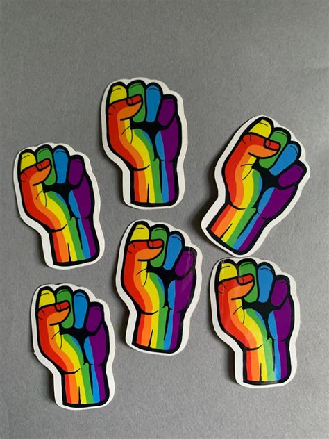 Rainbow Pride Fist Sticker Etsy