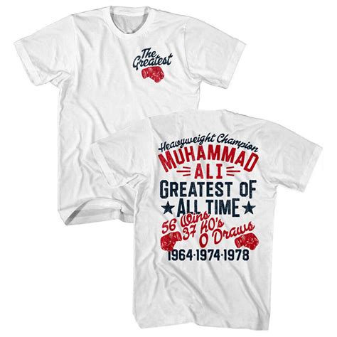 Muhammad Ali Men's T-shirt Greatest Boxer of All Time White Shirt ...