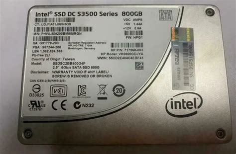 Intel 800GB S3500 SSD DC 6Gb S 2 5INCH SATA SSD SSDSC2BB800G4P Solid