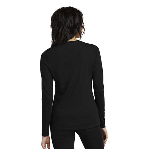 New Strayer District® Womens Perfect Blend® Cvc Long Sleeve Tee Bla