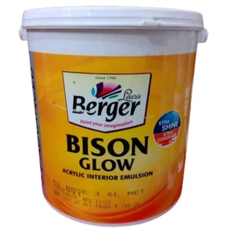 Berger Bison Glow Acrylic Interior Emulsion Paint Litre At Rs