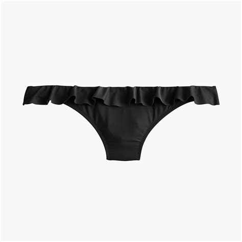 J Crew Synthetic Ruffle Hipster Bikini Bottom In Black Lyst