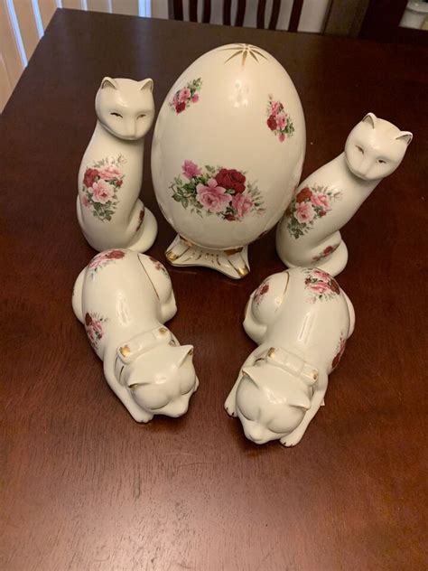 Vtg Baum Bros Formalities Sleeping And Standing Cats And 9 Egg Trim In