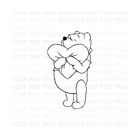 Bear Winnie The Pooh Outline Svg Dxf Eps Pdf Png Cricut Inspire