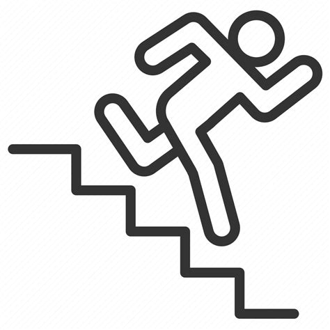 Down Emergency Escape Evacuate Exit Fire Escape Stairs Icon