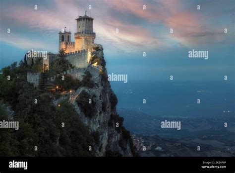 Fortresses Three Towers Of San Marino Stock Photo Alamy