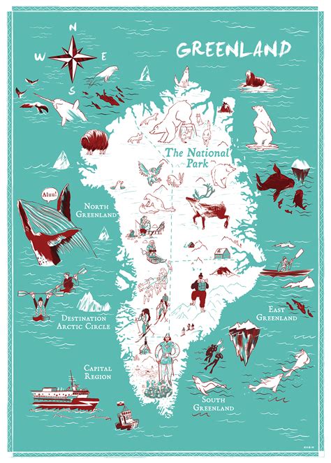 Top Tourist Attraction and Places Map of Greenland Greenland – Tourist