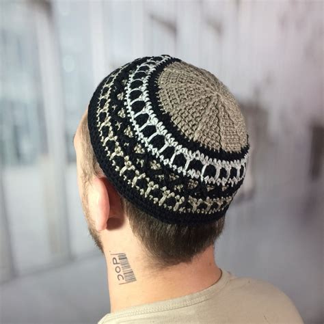 Large Custom Kippah Kippot Vs Yarmulke Magen David Jewish Knit - Etsy