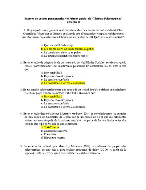 Simulacro Oficial De Psicometricas Examen De Prueba Para Practicar El