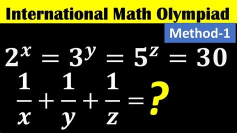 Nice Math Olympiad Question Learn To Solve A Nice Exponential