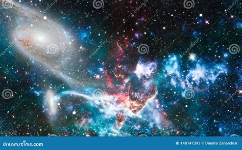 Galaxy Background With Nebula Stardust And Bright Shining Stars Nebula And Open Cluster Of