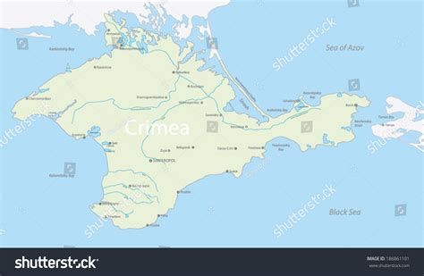 Map of Crimea, Russia - Royalty Free Stock Vector 186861101 - Avopix.com