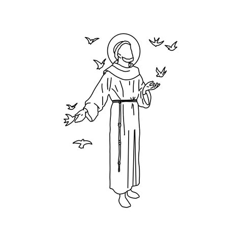 St Francis Of Assisi Minimalistic Catholic Art Print Etsy