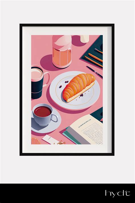 Digital Poster Of French Breakfast Table Breakfast Poster French Food