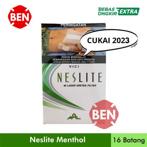 Jual Neslite Menthol 16 Batang Rokok Mild Hijau Mentol Kretek Filter