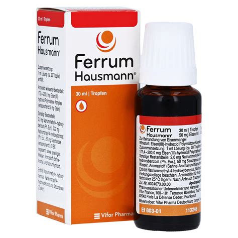 Ferrum Hausmann 50mg Eisen ml Lösung 30 Milliliter N1 medpex