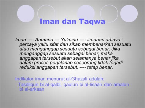 Arti Kata Taqwa Adalah Ilmu