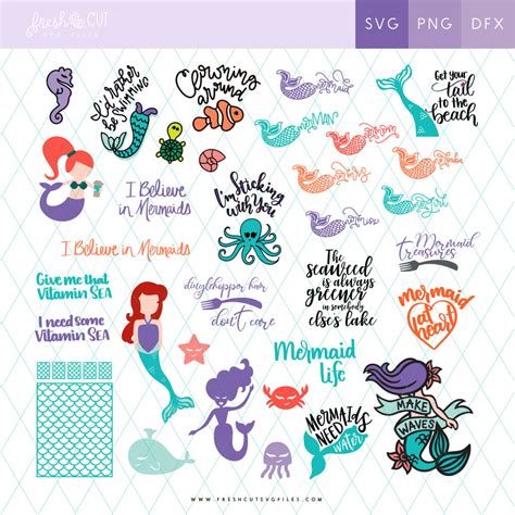 Mermaids Svg Cut Files Downloads For Using With A Cricut Or