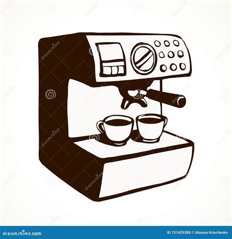 Coffee Maker Vector Drawing Stock Vector Illustration Of Doodle