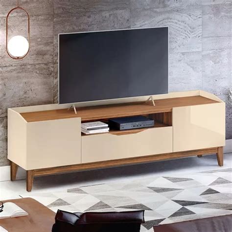 Estante Para TV Ravena De 2 Puertas En Color Blanco Beige Oscuro De