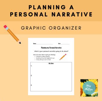 Planning Personal Narratives Graphic Organizer by MissPhillips | TPT