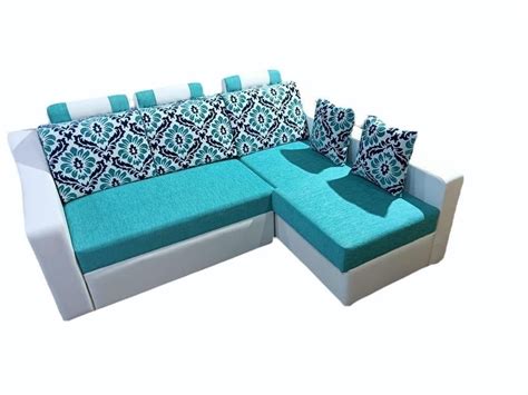 4 Seater Wooden Blue Corner L Shape Sofa Set At Rs 38000 Set In Mumbai