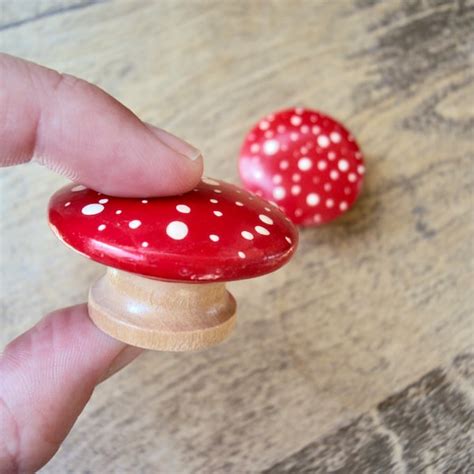 Wooden Mushroom Cabinet Knobs Etsy