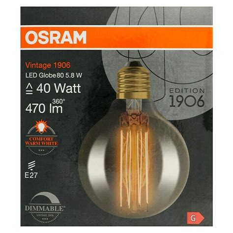 Osram Led Lampe Vintage Edition Globe Form E E Dimmbar