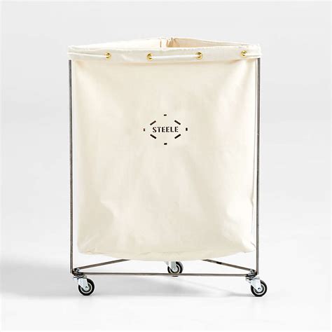 Steele 25 Bushel Canvas Corner Laundry Hamper Reviews Crate And Barrel