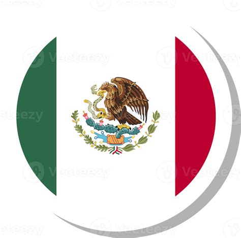 Mexico flag circle shape, flag icon. 16707183 PNG