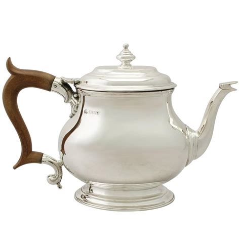 Sterling Silver Teapot Art Deco Style Antique George Vi At 1stdibs