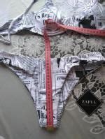 Zaful Newspaper Print Underwire Bikini Set In White Zaful