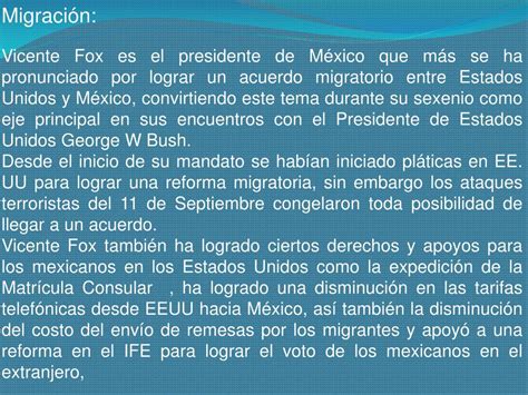 Ppt Sexenio De Vicente Fox Quesada 2000 2006 Powerpoint