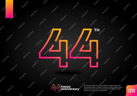 Premium Vector Number 44 Logo Icon Design 44th Birthday Logo Number